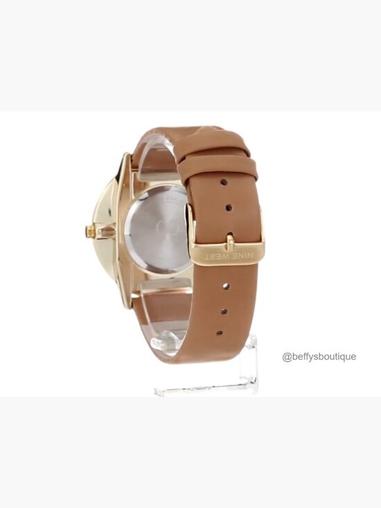 Gold-Tone Strap Watch with Sunray Dial Analog Quartz Movement 40mm